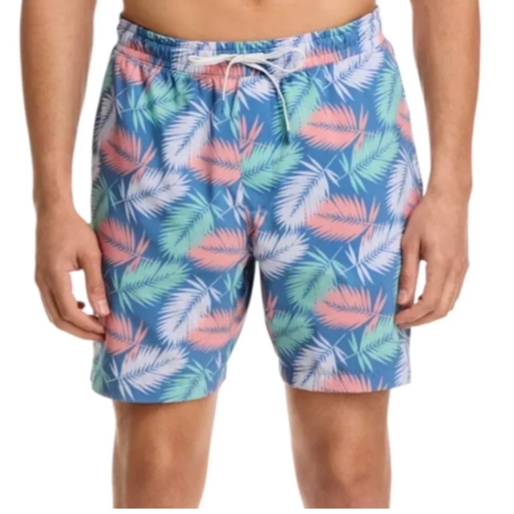 Faherty Shorelite Trunk XXL Twilight Paradise Tropical Palm Leaf Swim Shorts
